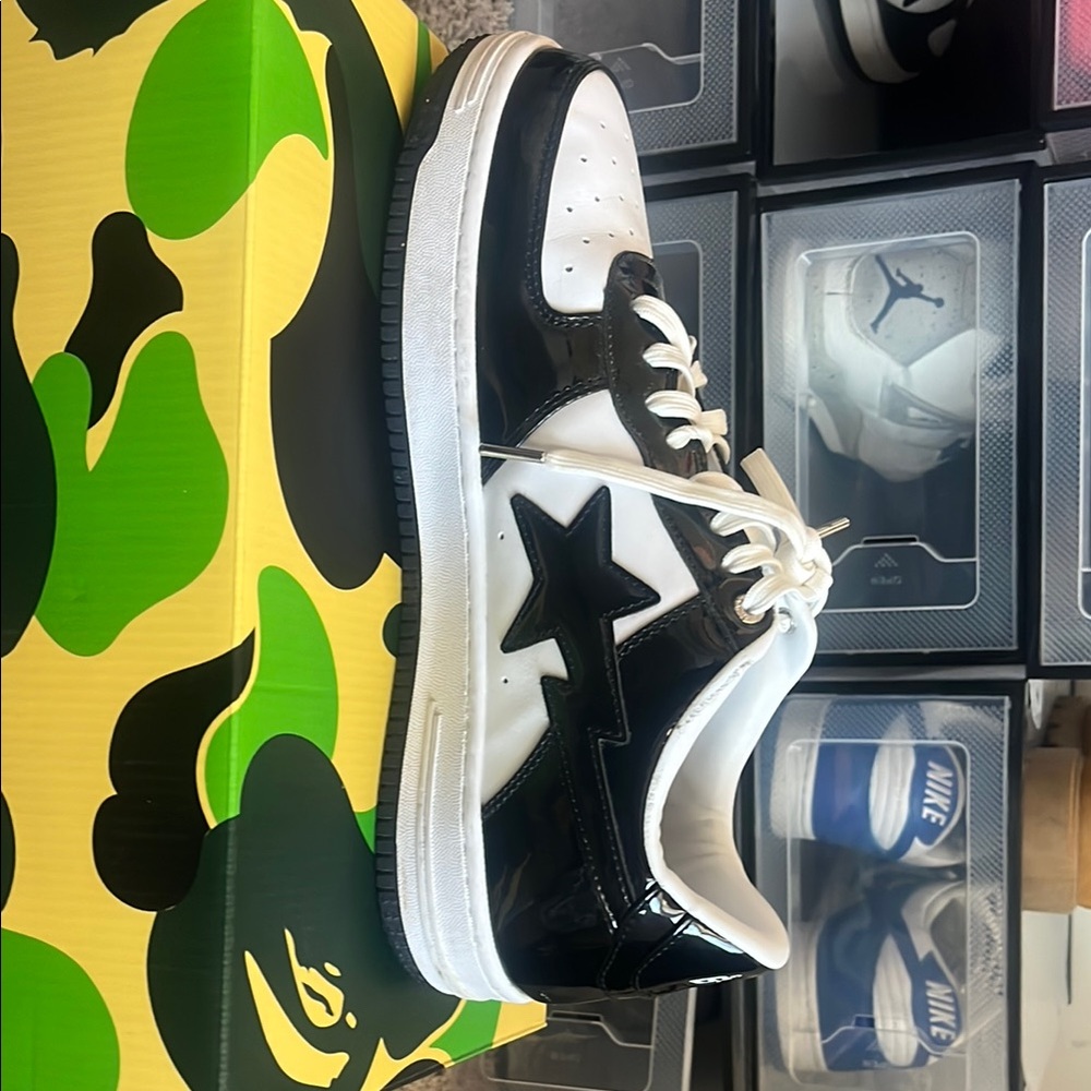 Bape Black and White Sneakers Classic Design